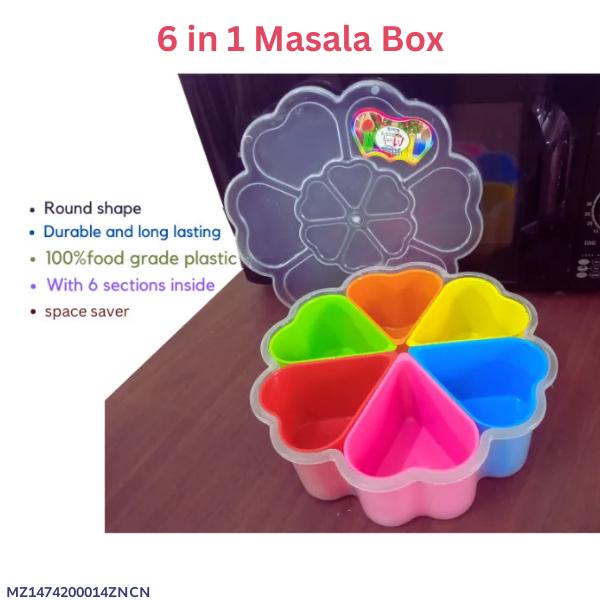 Multicolor Masala Box - 1 Pc Plastic Spice Storage Container